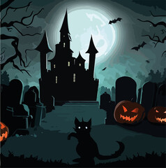 Halloween poster for decorations, Halloween parties, Halloween crafts, greting card

