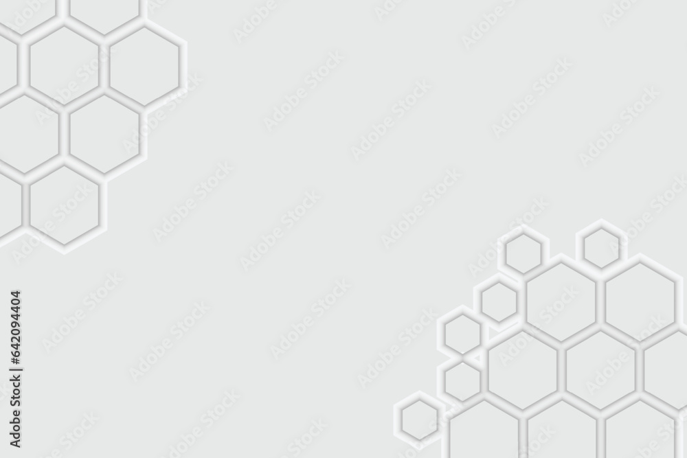 Poster white and grey template for design. business and banner background. abstract space for design. hexag