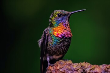 Fly detail, moving wings. White-bellied Woodstar, hummingbird with clear green background. Bird from Tandayapa, Ecuador. Flying hummingbird in tropical forest.