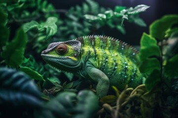 Fototapeta premium Chichuuka Lee chameleon lurking in the jungle