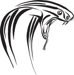 snake cobra wild life open mouth attack vector illustration