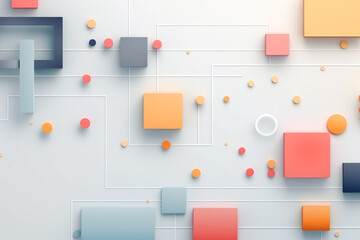 Abstract of line, circle, squares and geometry element design for technology or business background