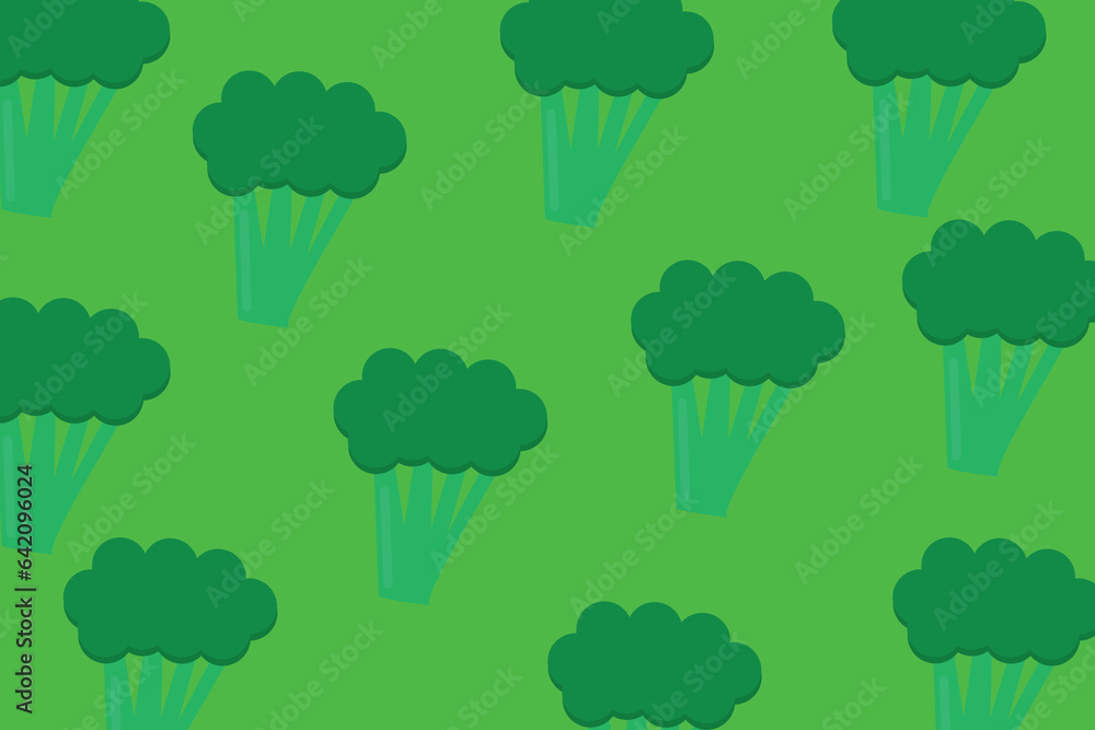 Poster seamless broccoli pattern background design