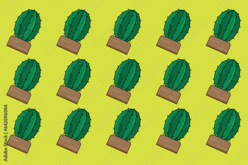 Poster seamless cactus pattern background design