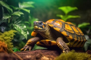 Obraz premium Leopard tortoise in Kruger national park, South Africa ; Specie Stigmochelys pardalis family of Testudinidae
