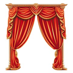 A royal curtain on a white background