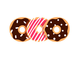 Simple doughnut illustration. Vector donut icons.