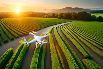 Drone Flying on Farms