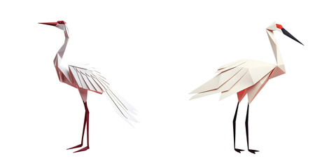Obraz premium Japanese origami crane isolated on transparent background