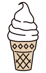 かわいいソフトクリームのアイコンのベクターイラスト