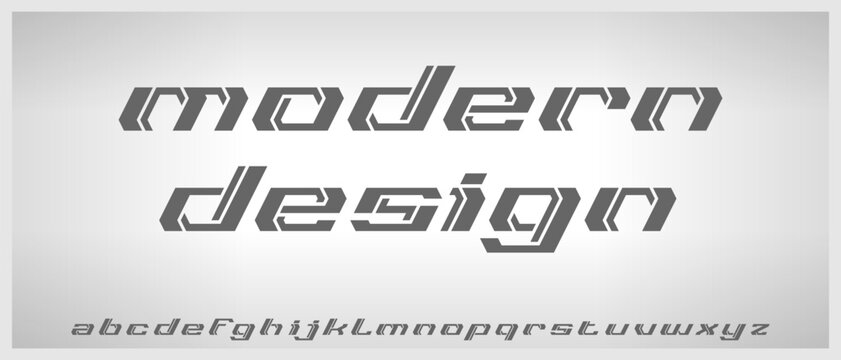 Creative sport modern futuristic alphabet with urban style template
