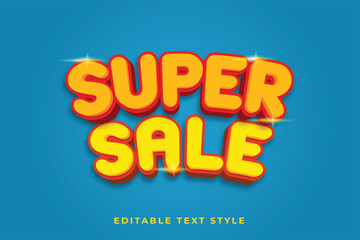 Super sale 3d effect , editable text style and lance in with dark background
