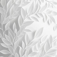 Minimalistic Elegance: White Leaves Design Wallpaper