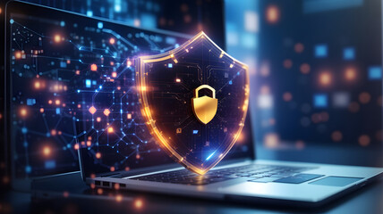 Cyber ​​security and data protection, internet network security, protect business and financial transaction data from cyber attack, user private data security encryption