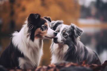 portrait of two lovely dogs
