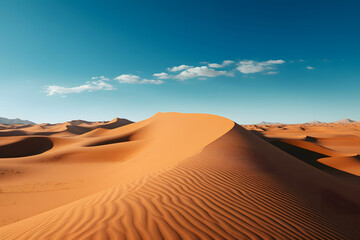 Fototapeta na wymiar peaceful desert under the clear blue sky 