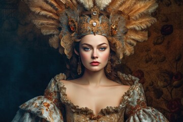 portrait of a girl in a pompous dress