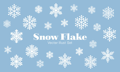 雪の結晶・スノーフレークのベクターイラストセット／冬・クリスマス