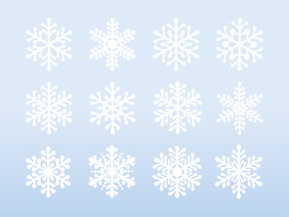 Fototapeta na wymiar 雪の結晶・スノーフレークのベクターイラストセット／冬・クリスマス