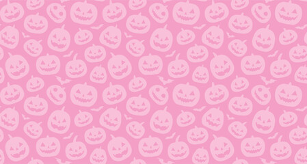 ベクター背景画像 シームレス ハロウィン ピンク