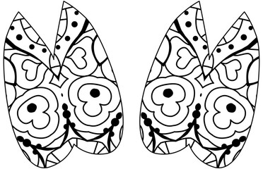 Alpaca hooves print. Decorative unusual object for coloring