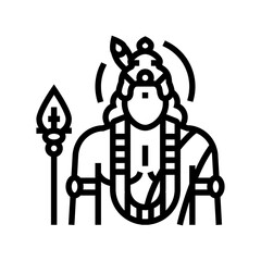 kartikeya god indian line icon vector. kartikeya god indian sign. isolated contour symbol black illustration