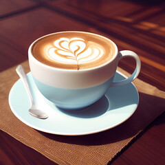 A cup of cappucino. Realistic illustration.