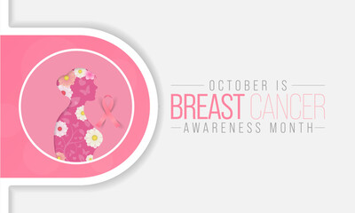 Breast Cancer awareness month vector illustration, soft pink ribbon and typography, symbolizing hope and unity, encourages hope and support.