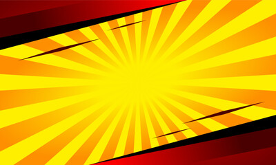 Pop art comic background. Vector Cartoon Red and yellow illustration