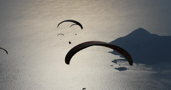 paragliding summer sea parachute sky