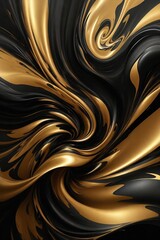 Gold and black background. Acrylic paint wallpaper.