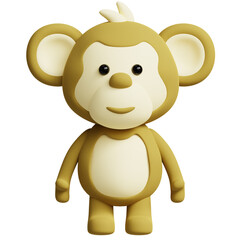 Monkey 3D Cute Animals Illustrations