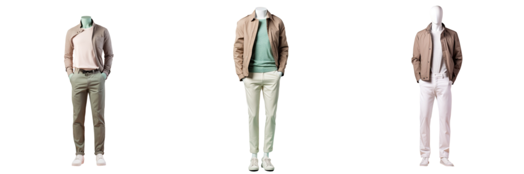 Mannequin wearing casual clothes isolated on transparent background