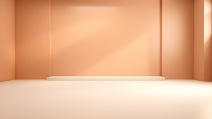 Modern Studio Background in light brown Colors. Elegant Room for Product Presentation
