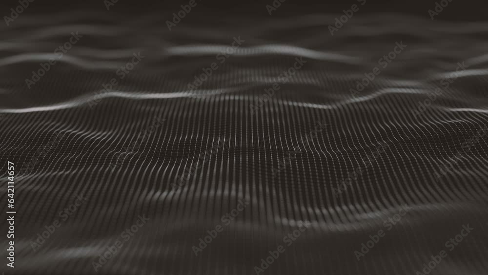 Poster abstract minimal mesh waving background/ 4k animation of an abstract fractal background with mesh su
