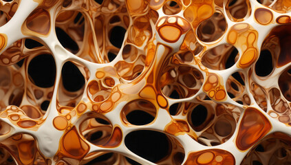 Abstract background.  Cellular. White and orange.  Organic pattern. 3d. Intricate.