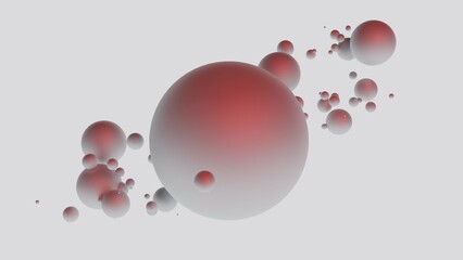 Abstract Spheres: Geometric Contemporary Art - 3D render, Creative Design, Minimalist Composition, Visual Symmetry, and Innovative Structure
