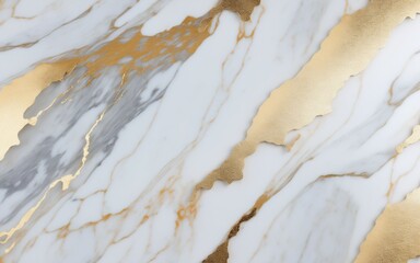 White and gold marble texture, generative ai
