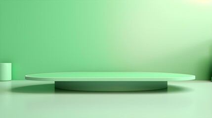 Modern Studio Background in light green Colors. Elegant Room for Product Presentation
