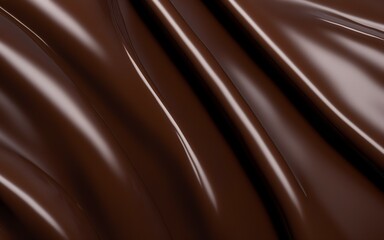 Liquid dark chocolate, chocolate background, generative ai