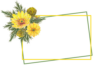 黄色い花の飾りフレーム