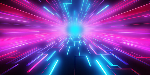  Futuristischer Hintergrund Neon Tunnel	