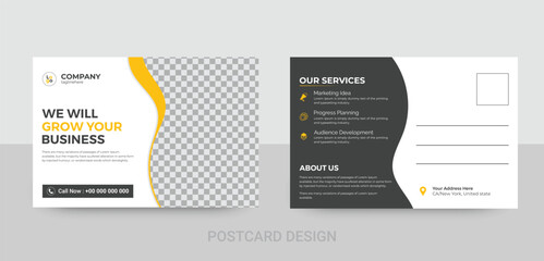 Mortgage Company postcard design template with creative modern layout. Home for sale postcard Eddm Postcard Design, Event Card Design, Direct Mail Template, Invitation Design