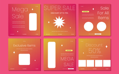Set of Editable minimal square banner template. Suitable for social media post and web internet ads. Vector illustration with photo college