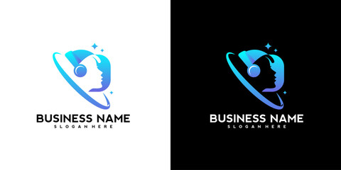 Vector of children logo, music logo, music and education logo design template