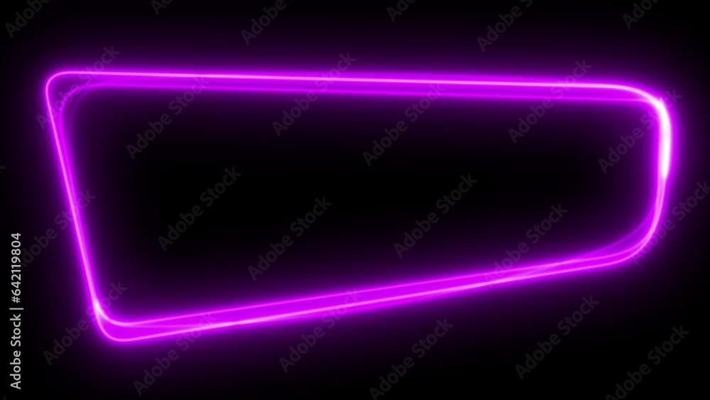 Poster border with light painting effect. luminous neon line of a rectangular path. web background laser sh