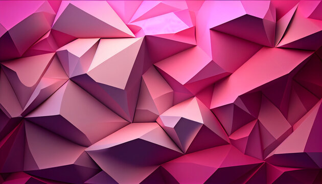 bstract pink 3d polygonal pattern texture background, full frame, abstract background with squares, Ai generated image