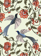 seamless pattern with birds