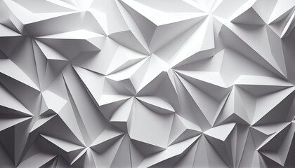 Abstract white 3d polygonal pattern texture background, full frame , Ai generated image