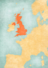 Map of Western Europe - United Kingdom